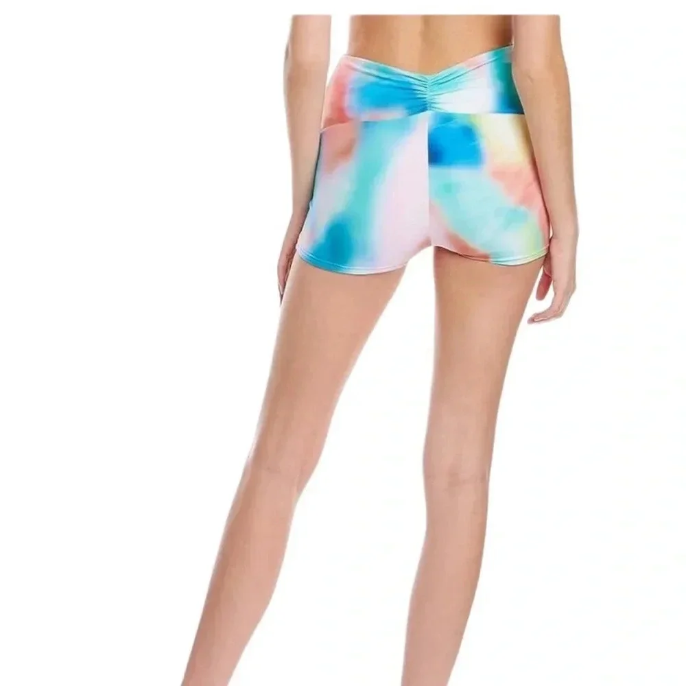 Citrus Swimming short bottom shirred waist sunset tide peach blue size L NWT - Picture 2 of 12